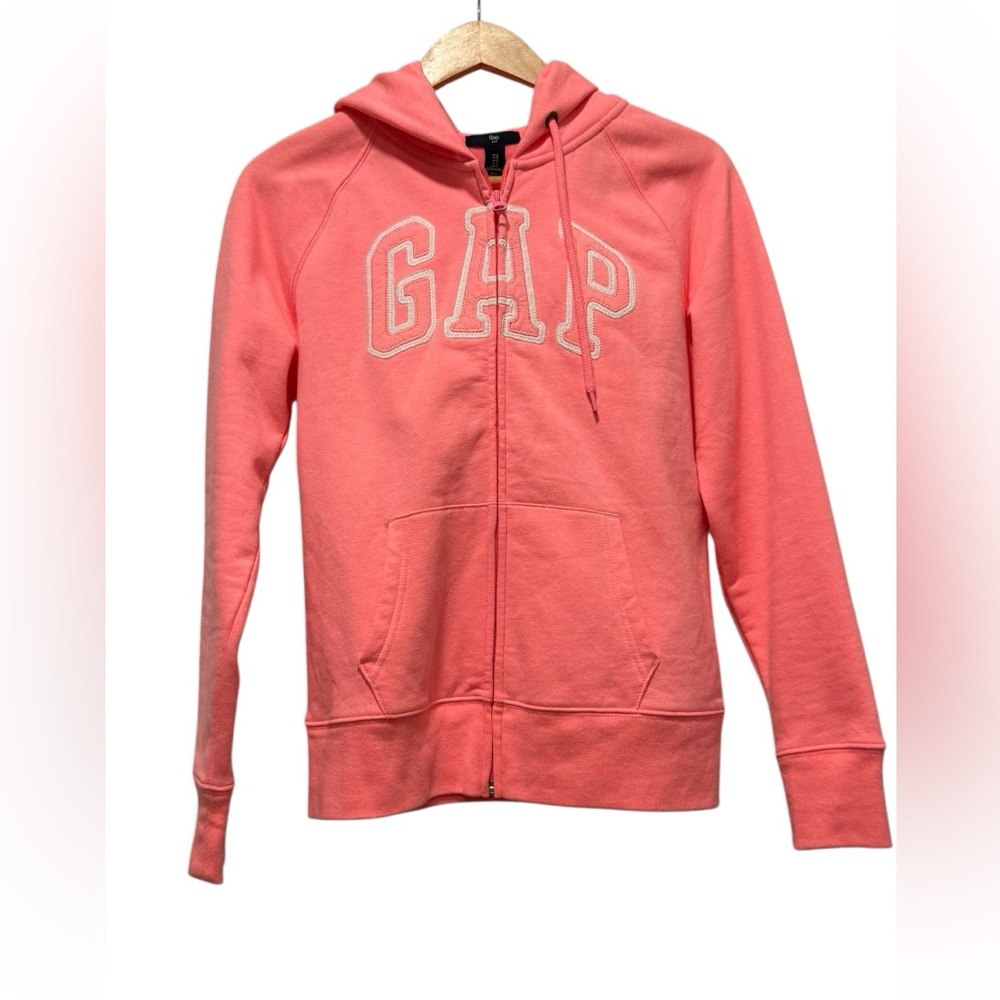 GAP Coral Pink Full-Zip Hoodie with Front Pockets